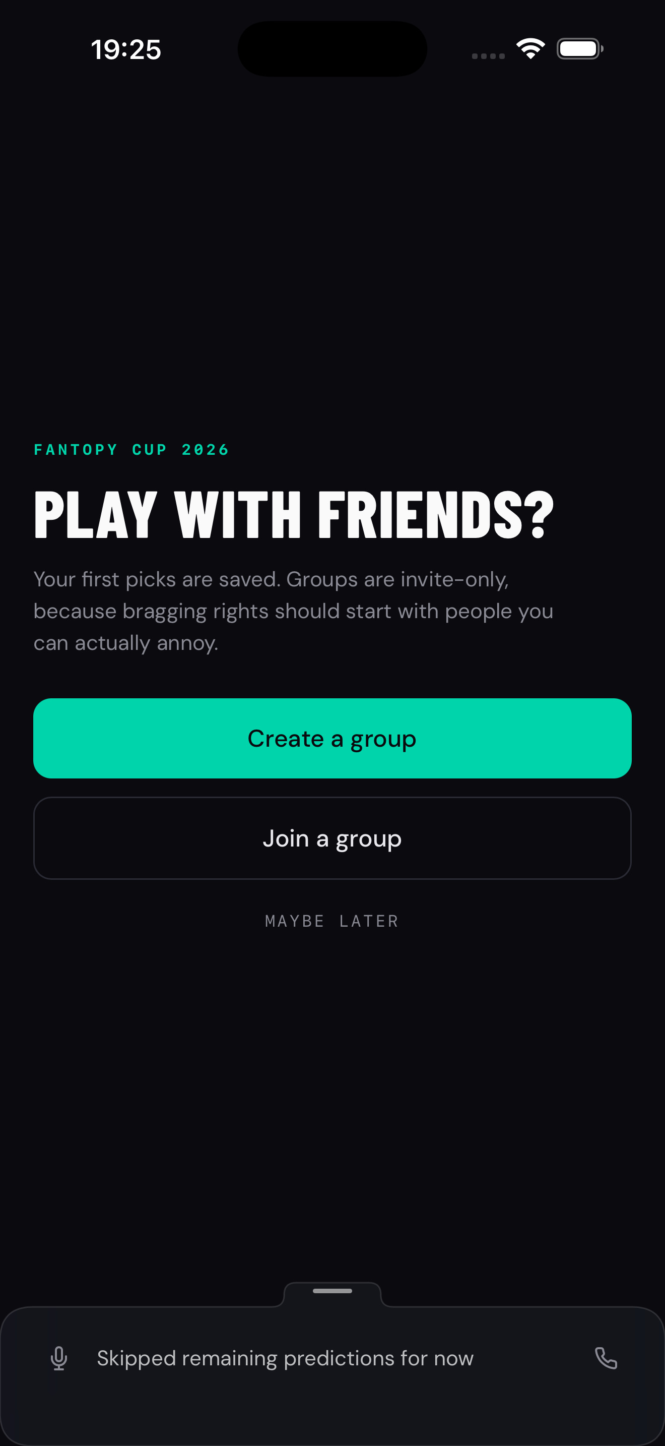 Fantopy play with friends screen